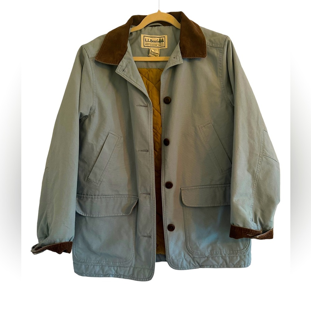 LL Bean Adirondack Insulated Barn Coat Field Utility Jacket Womens sz S Lt Green